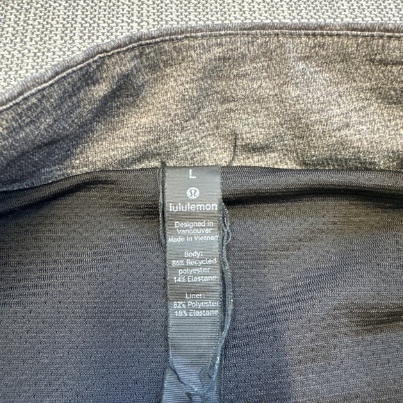 Lululemon Mens Lined Athletic Training Shorts Gray Large Drawstring Elastic - Picture 2 of 9